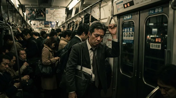 在電車上